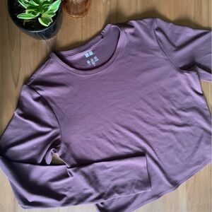 Uniqlo Women's Plum Purple Long Sleeve Top